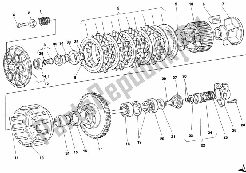 Todas as partes de Embreagem do Ducati Superbike 916 Senna 1996
